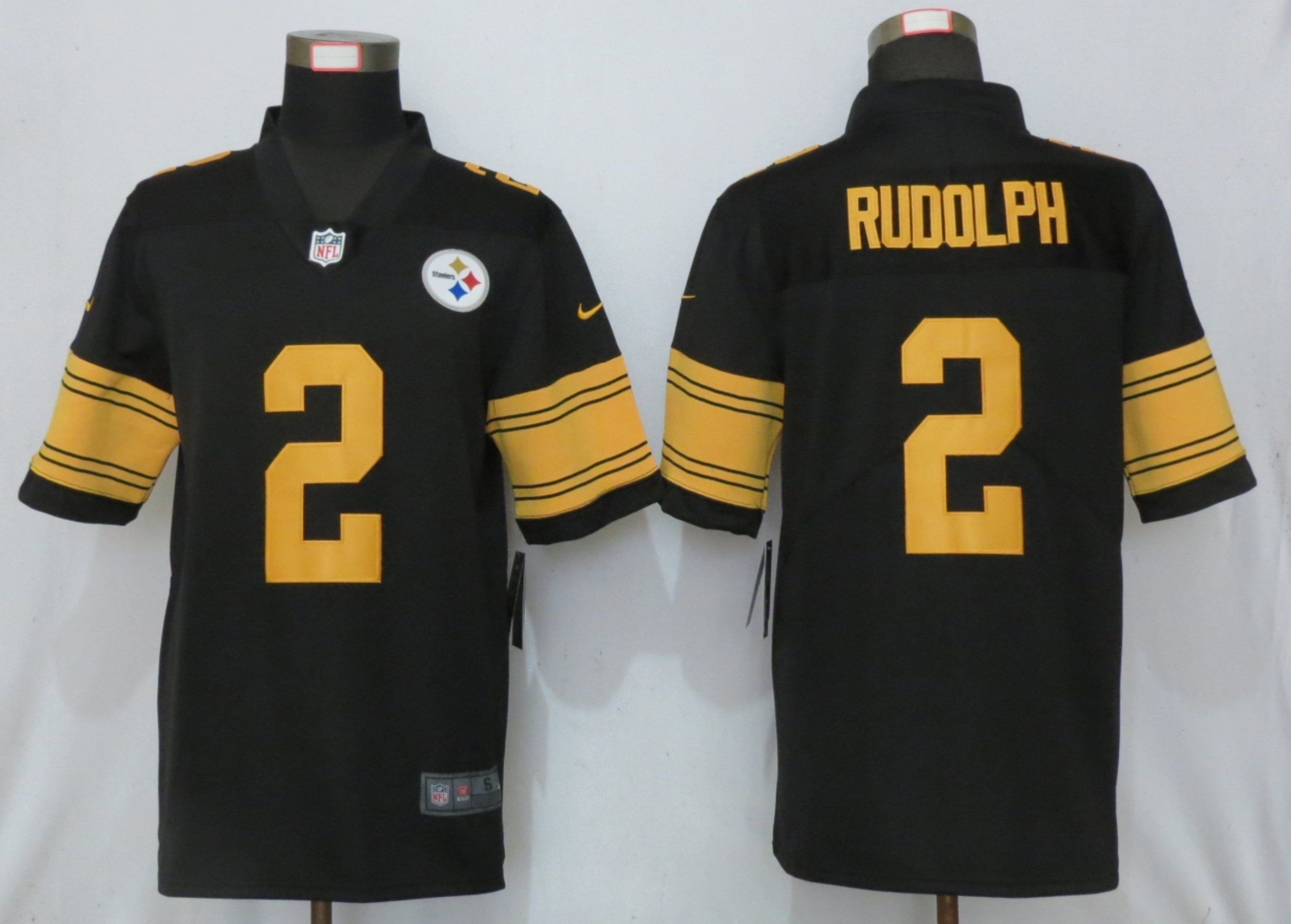 Men Pittsburgh Steelers #2 Rudolph Navy Black Nike Color Rush Limited NFL Jerseys
